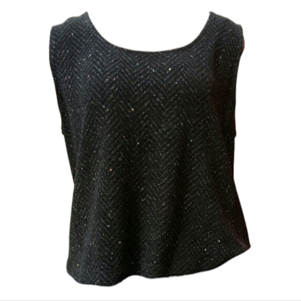 Positive Attitude Black Sparkle Stretch top perfect for Christmas party